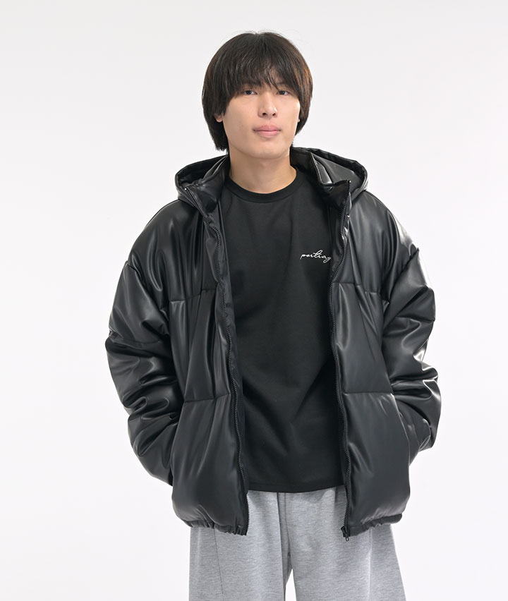 合皮中綿ブルゾン
