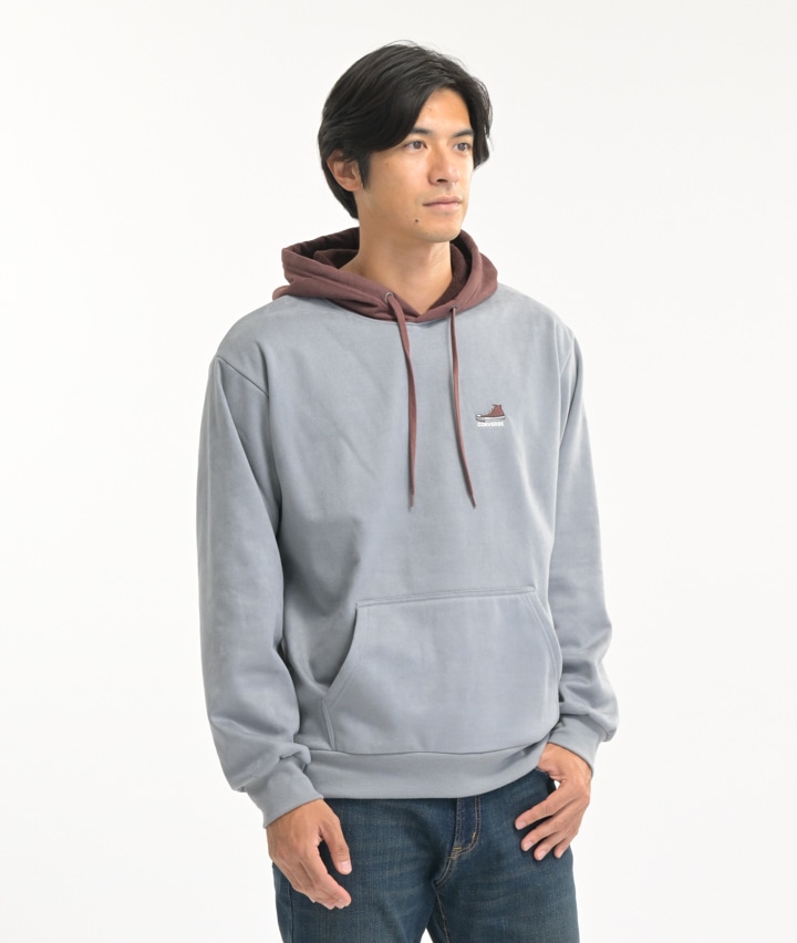 【コンバース】紳士スエード調プルパーカ