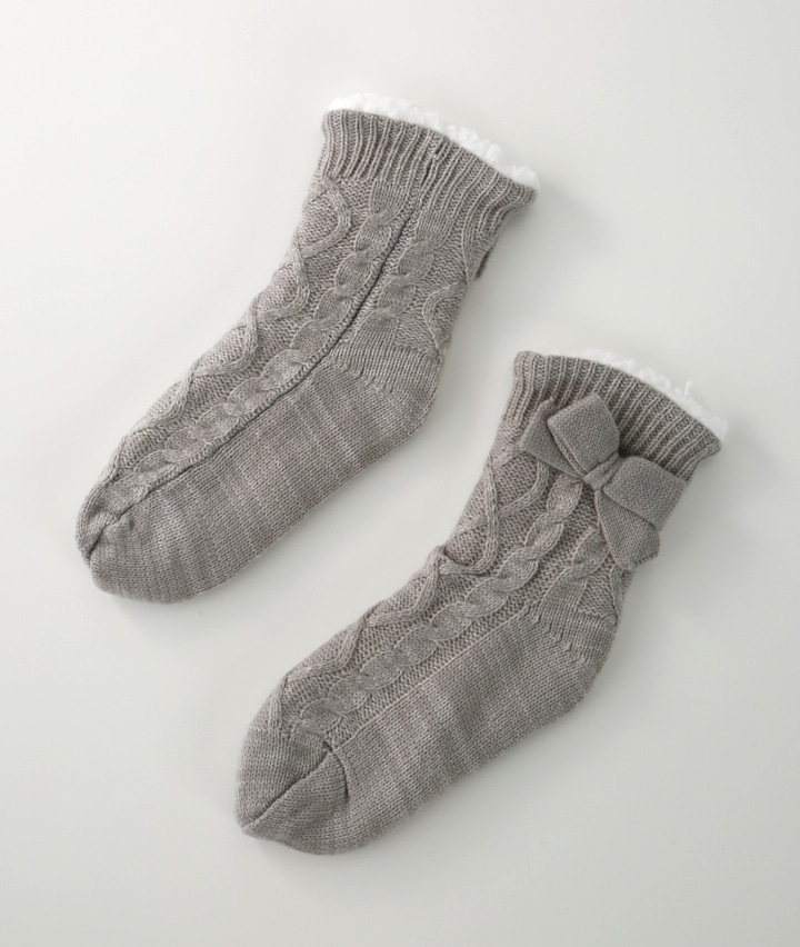 リボン付きルームソックス