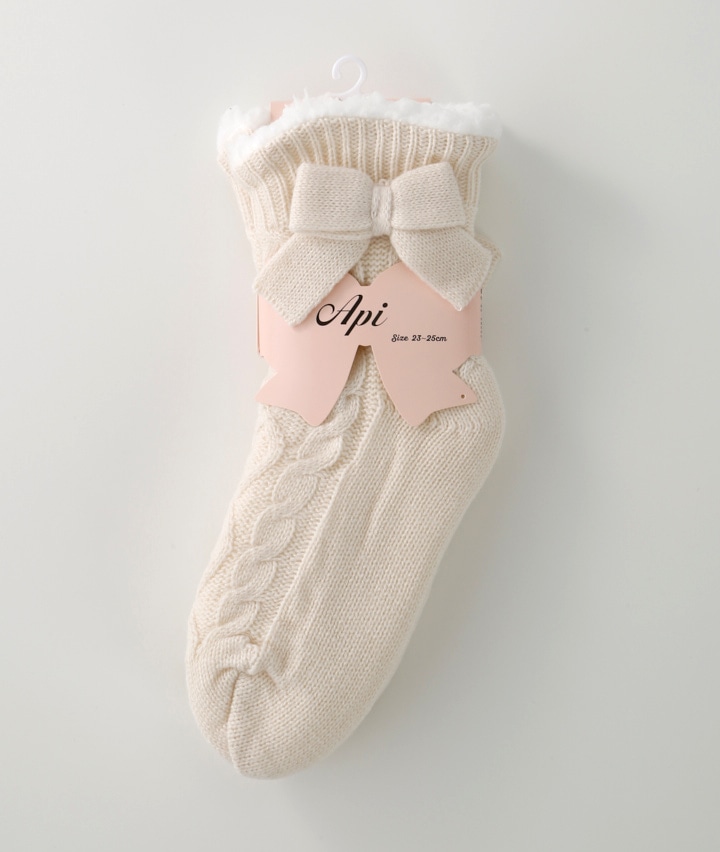 リボン付きルームソックス