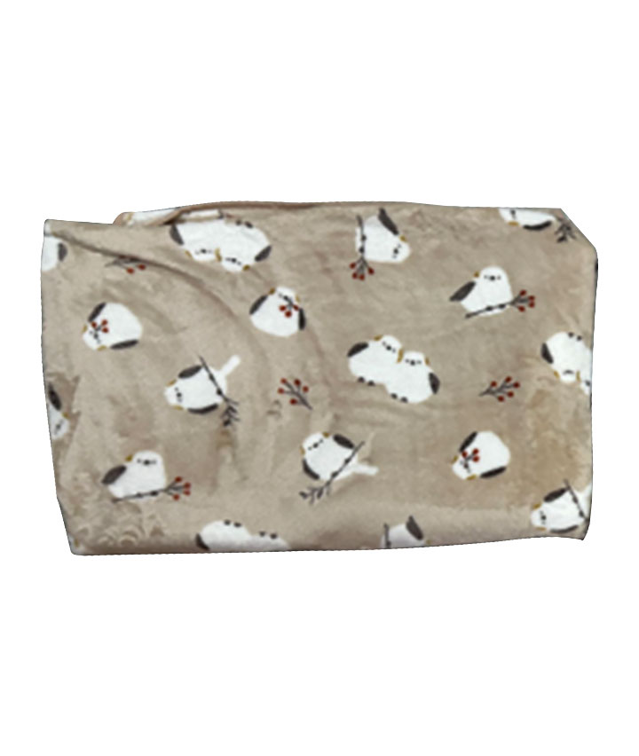 あったか着る毛布　かぶりタイプ　シマエナガ