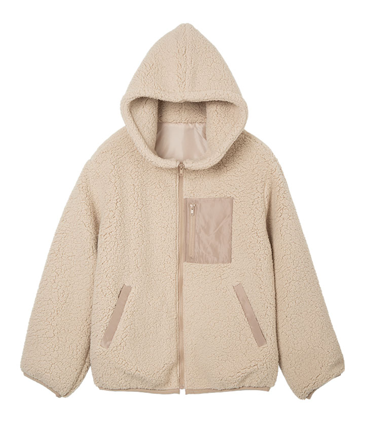 ボアフードブルゾン