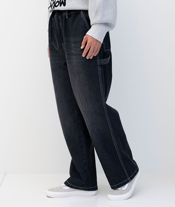 ワイドデニムペインターパンツ