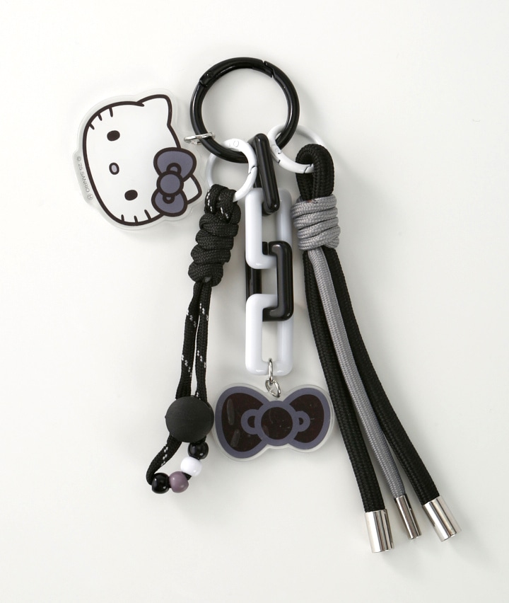 【サンリオ】（ハローキティ）ストラップチャーム　モノクロ