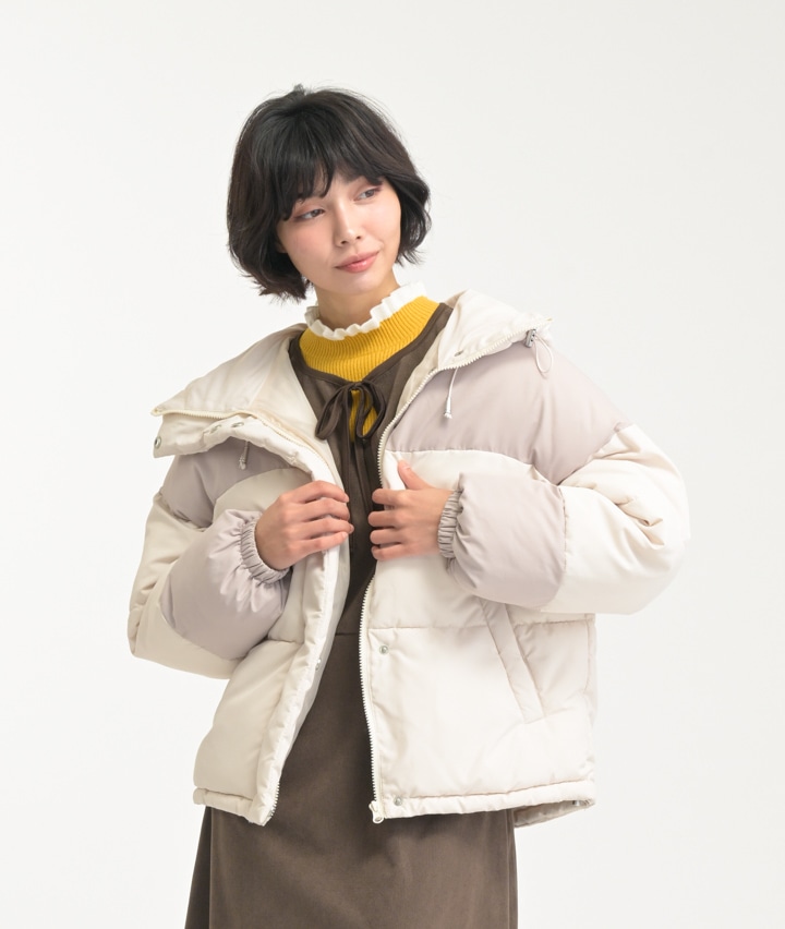 ファイバーダウン配色ブルゾン