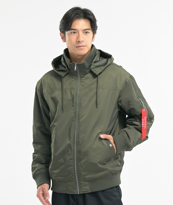 フード脱着リブスタンドブルゾン