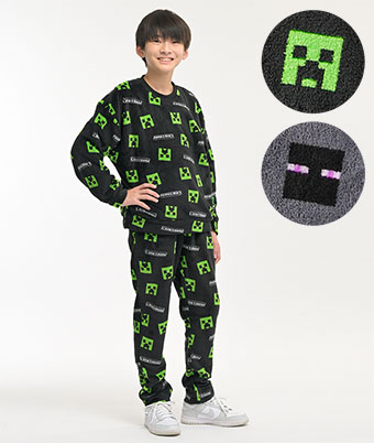 【ＭＩＮＥＣＲＡＦＴ】総柄フリース上下