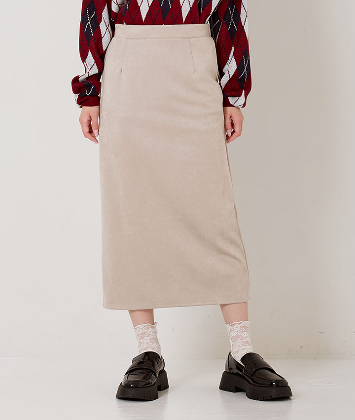 スエード調ナロースカート