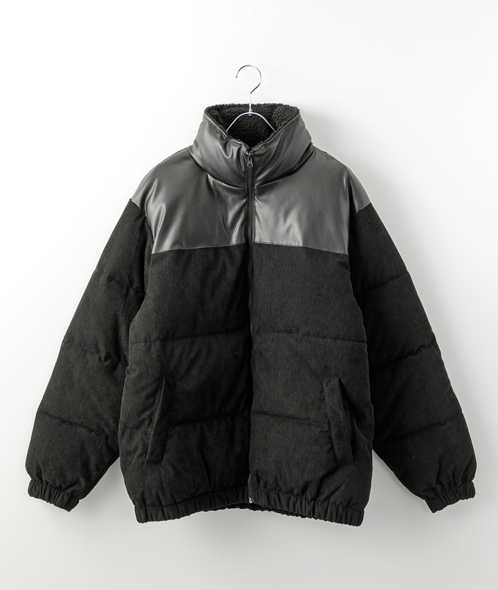 切替コーディロイ中綿ジャケット