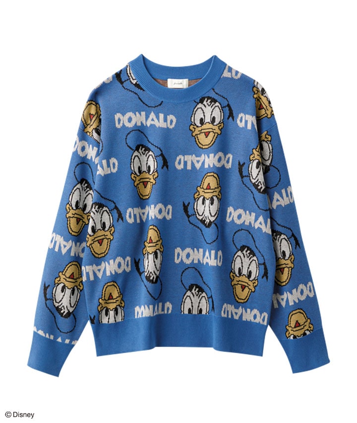 【Ｄｉｓｎｅｙ】（ドナルドダック）総柄ニットプルオーバー