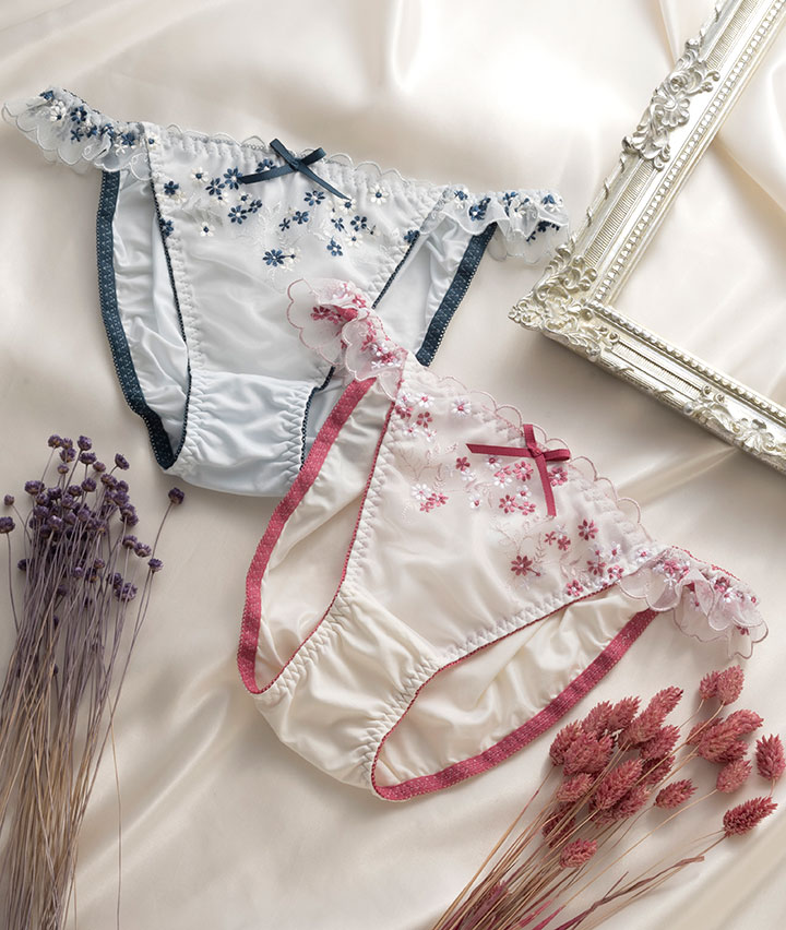 小花刺繍ショーツ