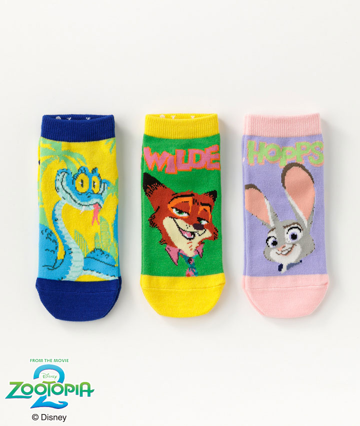【Ｄｉｓｎｅｙ】（ズートピア）（３足組）異柄ソックス