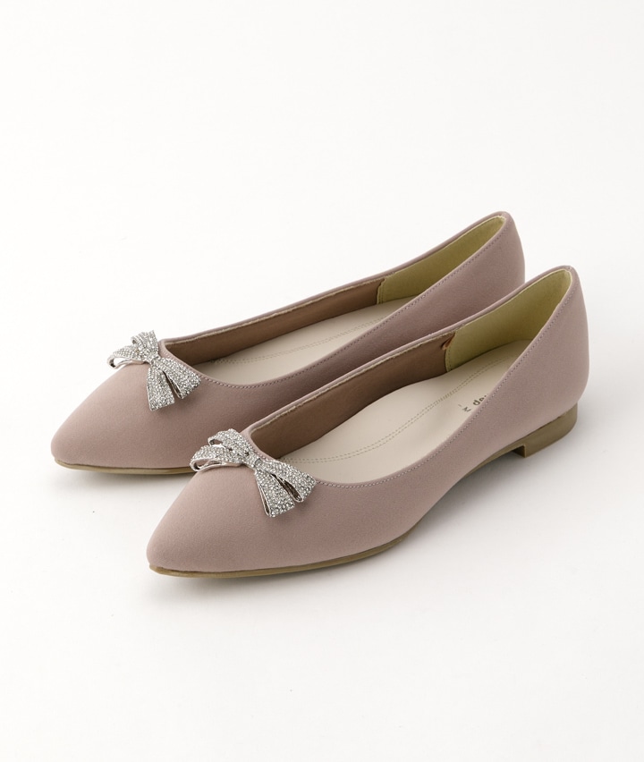 ドークレ―リボン付フラットパンプス