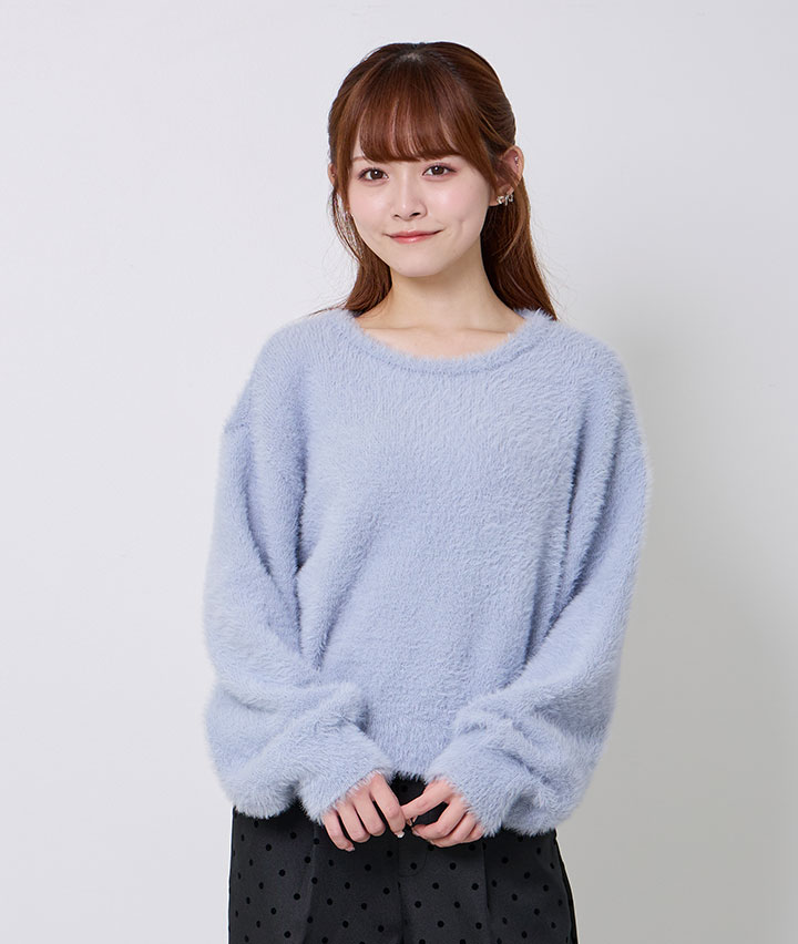 ＜トレンドスタイル＞シャギーニットプルオーバー