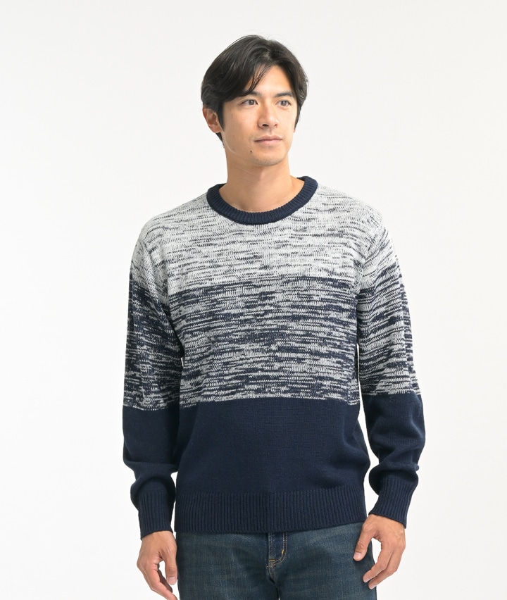 ３段切替クルーセーター