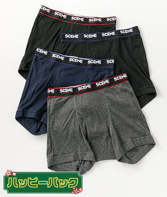 【ＳＣＥＮＥ】（４枚セット）ボクサーブリーフパック（前開き）