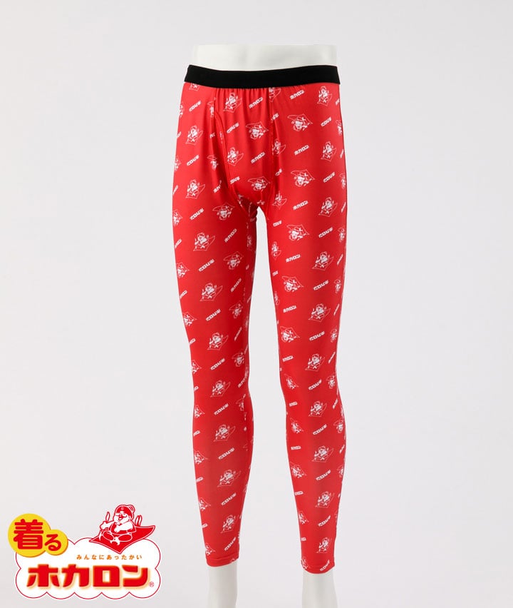 【着るホカロン】（総柄プリント）（ストレッチ）（前あき）タイツ