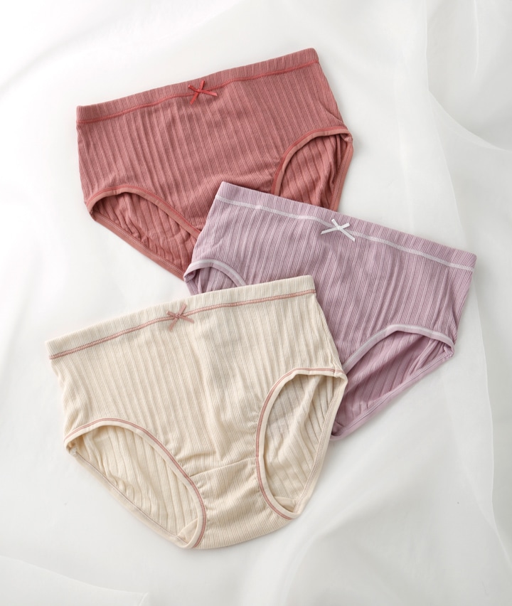 （Ａｐｉ）（３枚組）リブ素材レギュラーショーツ