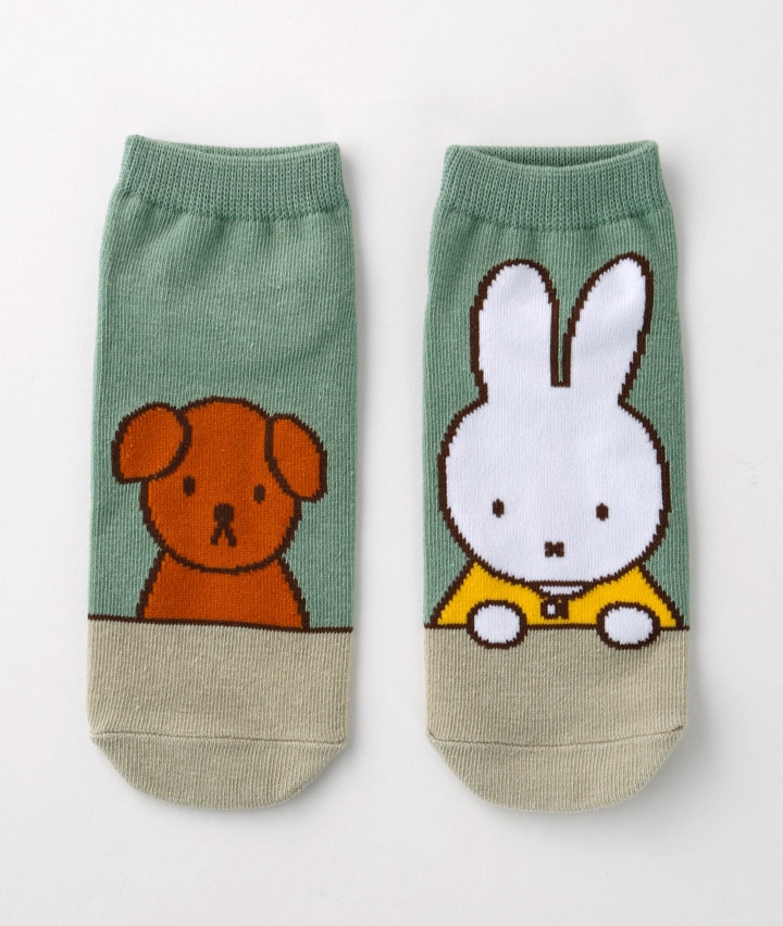 【ミッフィー】（グリーン）（１足物）フロント柄ソックス