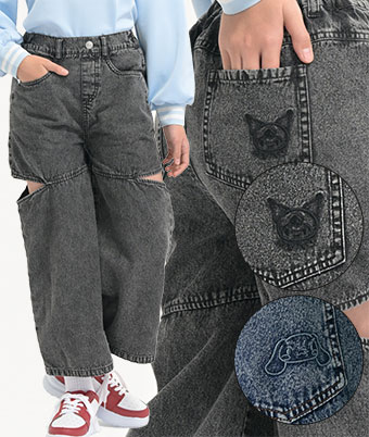 【Ａｐｉ】（サンリオ）女児デニムワイドパンツ