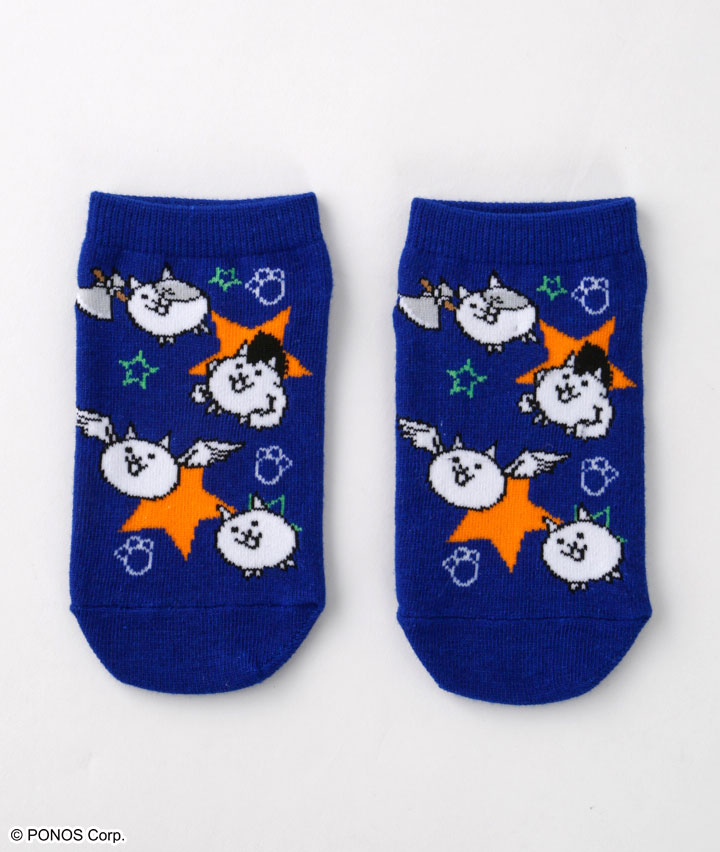 【にゃんこ大戦争】（星柄）（１足物）フロント柄ソックス