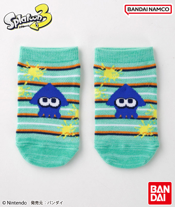 【スプラトゥーン３】（イカ柄）（１足物）フロント柄ソックス　メッシュ