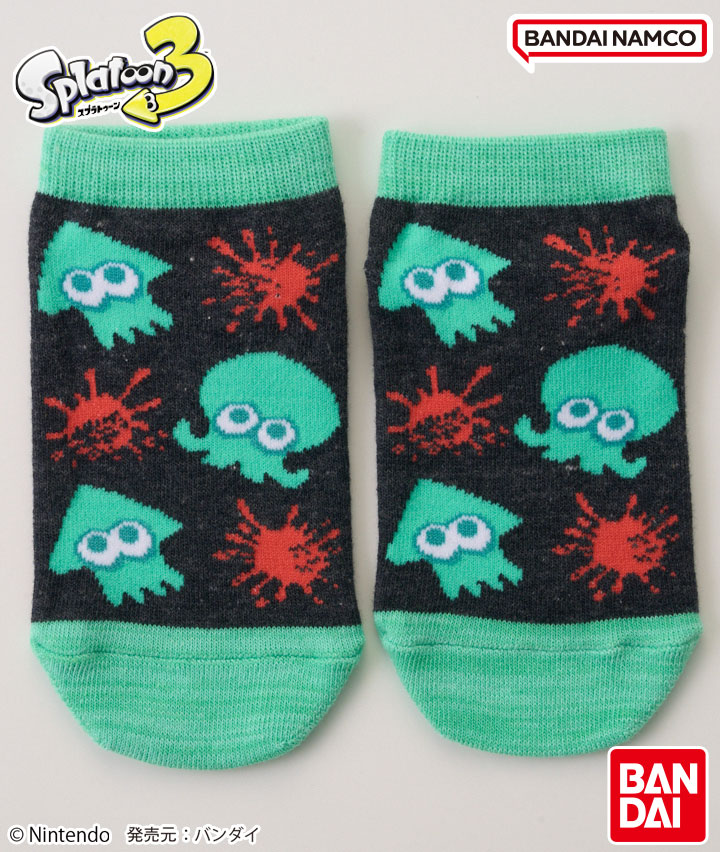 【スプラトゥーン３】（イカタコインク柄）（１足物）フロント柄ソックス