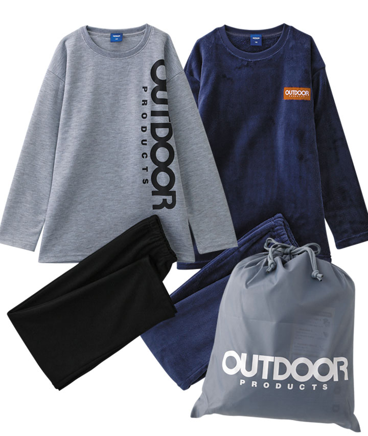 【ＯＵＴＤＯＯＲ】ダンボール・ムートンフリースパジャマ２点セット