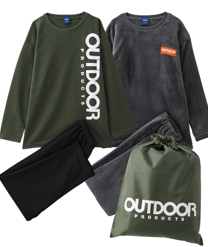 【ＯＵＴＤＯＯＲ】ダンボール・ムートンフリースパジャマ２点セット