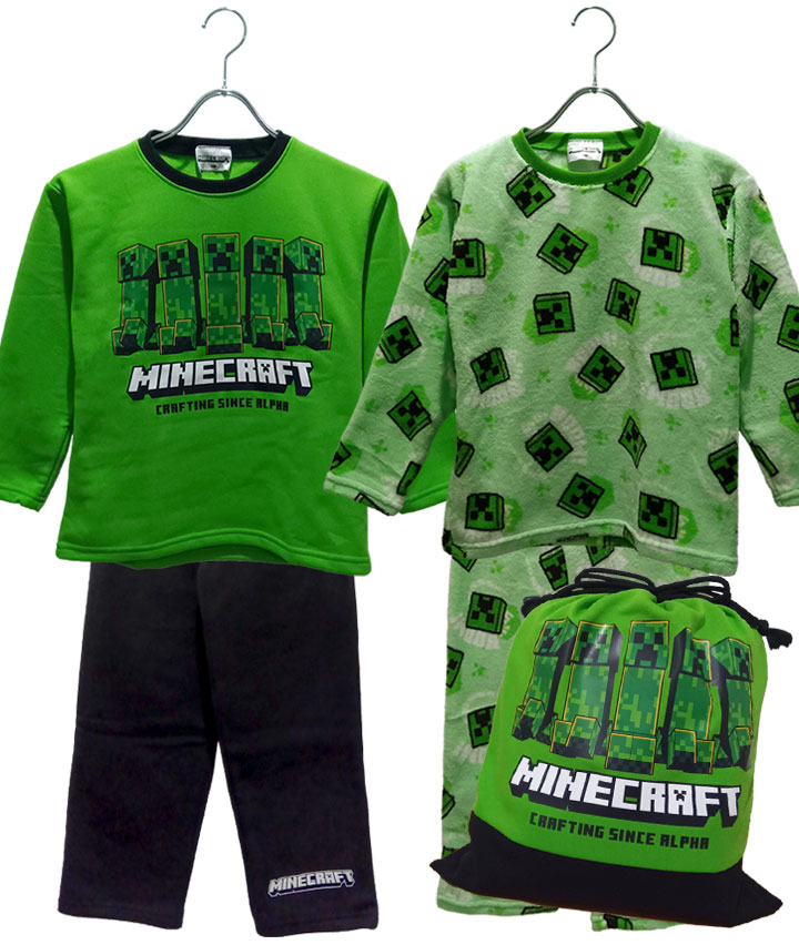 【マインクラフト】シャギー・ムートンフリースパジャマ２点セット