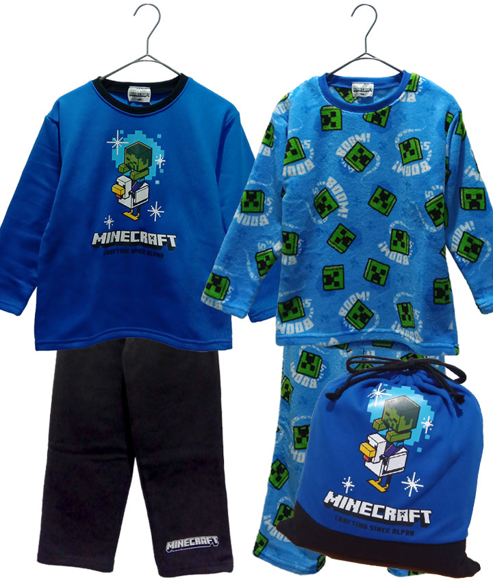【マインクラフト】シャギー・ムートンフリースパジャマ２点セット