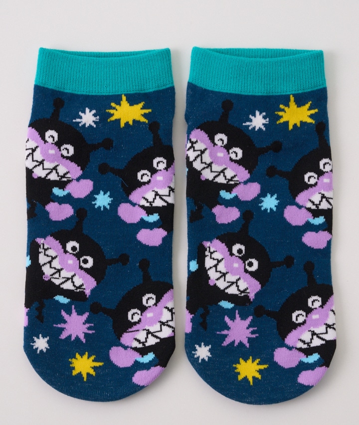 【それいけ！アンパンマン】（バイキンマン）（１足物）フロント柄ソックス